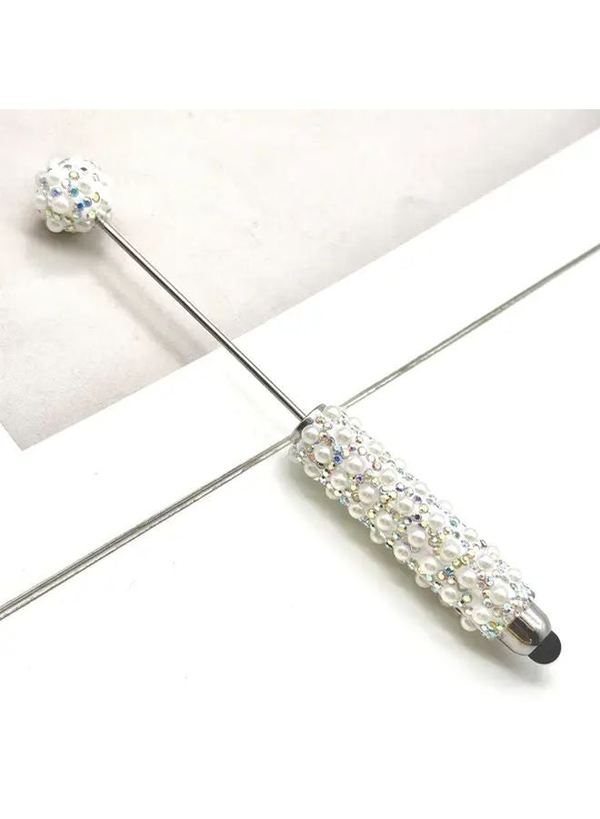 9PCS Mixed Color Ballpoint Pens With Pearl Diamond Inlay Touchscreen Stylus For Phone Tablet - Image 5